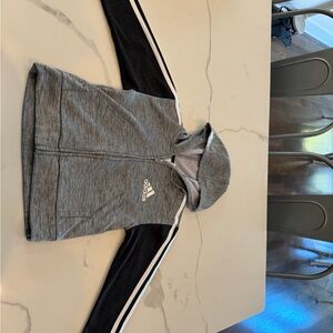 Adidas Gray and Black Fleece Jacket